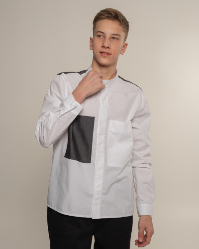 TMK 3007 Рубашка (цвет: Белый с черным 170 см)